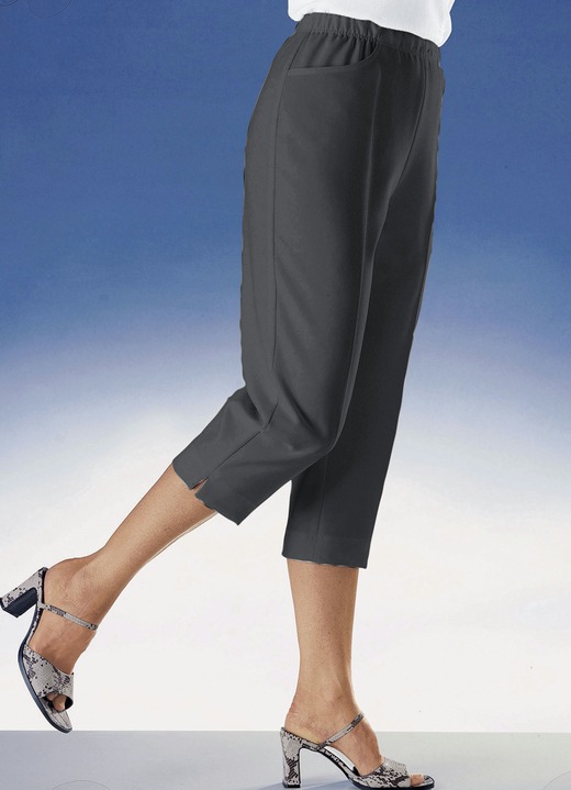 7/8-broeken, capri, bermuda's - Capribroek met praktische zijzakken in 11 kleuren, in Größe 019 bis 054, in Farbe ZWART Ansicht 1