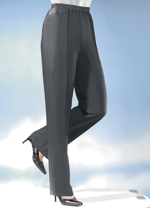 Broeken met elastische band - Broek in een comfortabele slip-on stijl in 8 kleuren Broeken met elastische band - Broek in een comfortabele slip-on stijl in 8 kleuren, in Größe 020 bis 062, in Farbe DONKERGRIJS