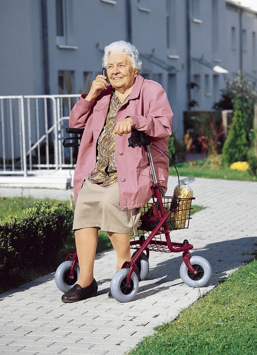 Rollators & rolstoelen - Inklapbare rollator met vastzetrem, in Farbe ROOD Ansicht 1