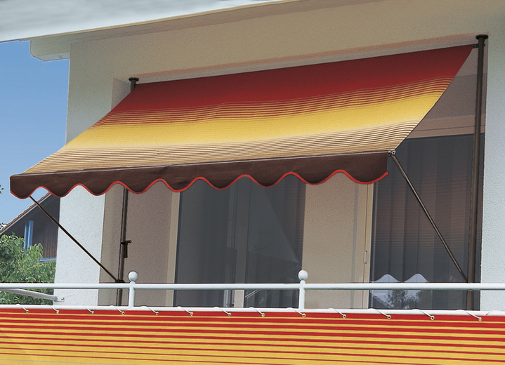 Inkijk- en zonwering - Klem-zonnescherm met kettingaandrijving binnenin, in Größe 150 (Breedte 150 cm) bis 400 (Breedte 400 cm), in Farbe BRUIN-ORANJE Ansicht 1