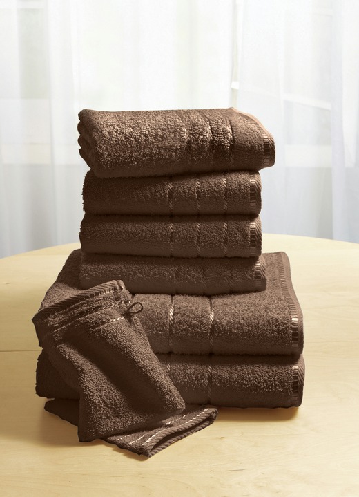 Handdoeken - Zachte badstofhanddoeken van dichte lussenpool, in Größe 200 (2 handdoeken, 50 x 90 cm) bis 210 (10-delige voordeelset), in Farbe BRUIN Ansicht 1