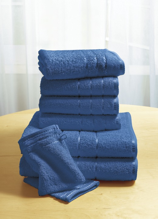 Handdoeken - Zachte badstofhanddoeken van dichte lussenpool, in Größe 200 (2 handdoeken, 50 x 90 cm) bis 210 (10-delige voordeelset), in Farbe DONKERBLAUW Ansicht 1