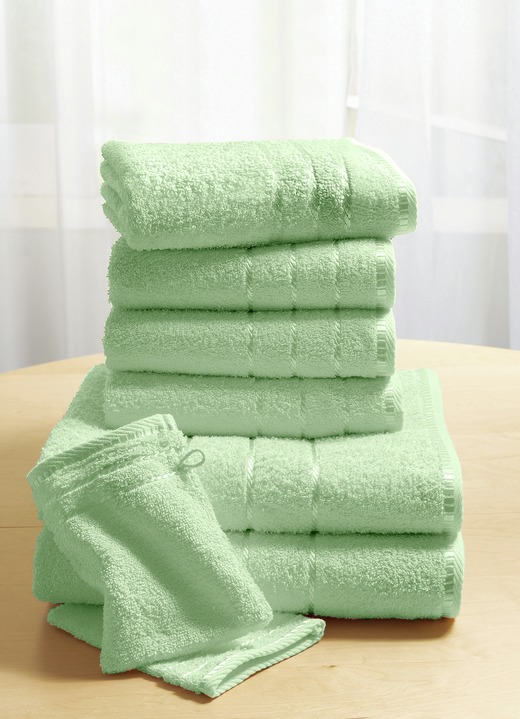 Handdoeken - Zachte badstofhanddoeken van dichte lussenpool, in Größe 200 (2 handdoeken, 50 x 90 cm) bis 210 (10-delige voordeelset), in Farbe LIND Ansicht 1