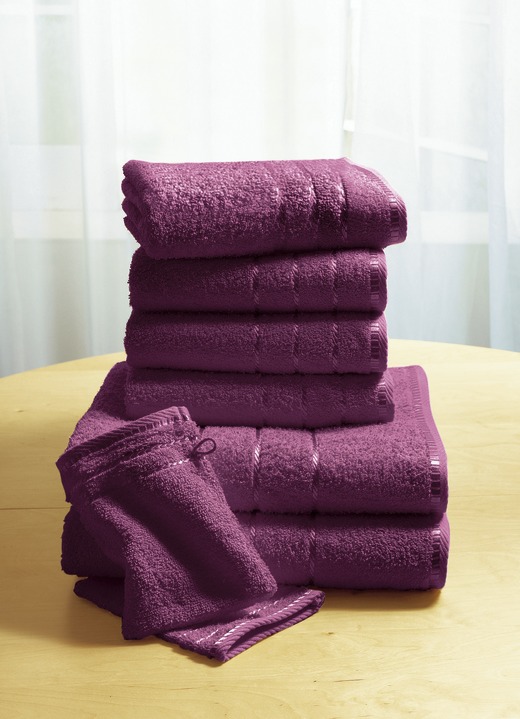 Handdoeken - Zachte badstofhanddoeken van dichte lussenpool, in Größe 200 (2 handdoeken, 50 x 90 cm) bis 210 (10-delige voordeelset), in Farbe PRUIM Ansicht 1