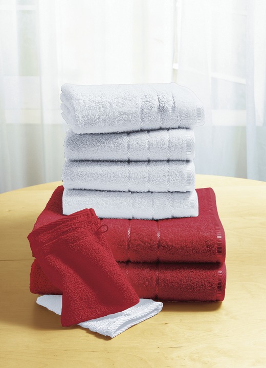 Handdoeken - Zachte badstofhanddoeken van dichte lussenpool, in Größe 200 (2 handdoeken, 50 x 90 cm) bis 210 (10-delige voordeelset), in Farbe BORDEAUX Ansicht 1