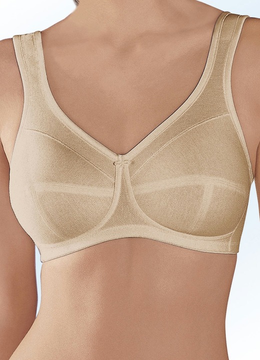 BH zonder beugel - Anita reliëfbeha van katoenpiqué, in Größe 075 bis 120, in Cup I, in Farbe HUIDKLEURIG Ansicht 1