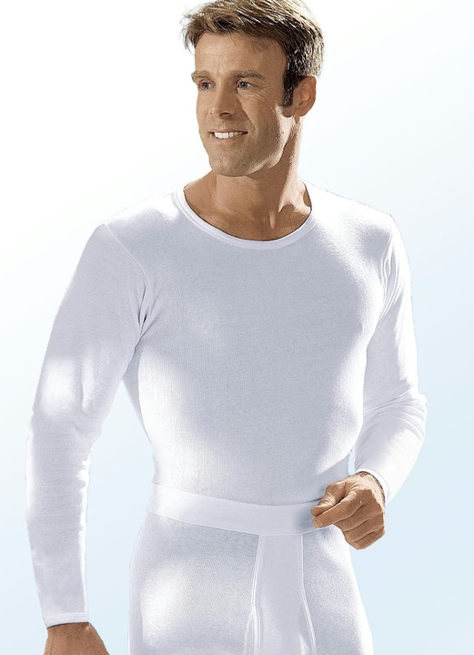 Onderhemden - Pfeilring set van twee ondershirts, gebreide fleece, wit, in Größe 004 bis 009, in Farbe WIT Ansicht 1