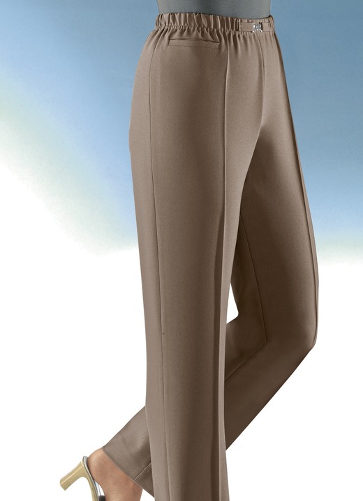 Broeken met elastische band - Pull-on broek in 8 kleuren Broeken met elastische band - Pull-on broek in 8 kleuren, in Größe 019 bis 054, in Farbe MIDDENBRUIN
