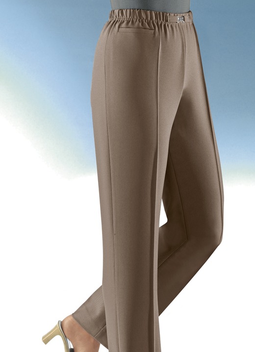 Broeken met elastische band - Pull-on-broek in 9 kleuren, in Größe 019 bis 054, in Farbe MIDDENBRUIN Ansicht 1