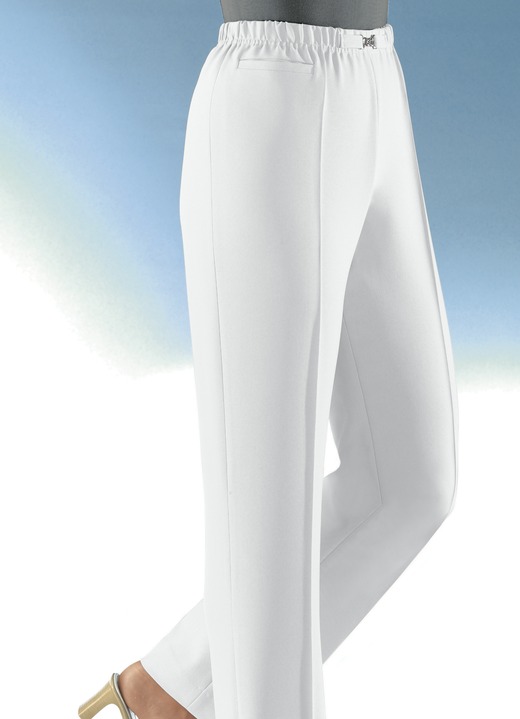 Broeken met elastische band - Pull-on broek in 8 kleuren Broeken met elastische band - Pull-on broek in 8 kleuren, in Größe 019 bis 054, in Farbe WIT