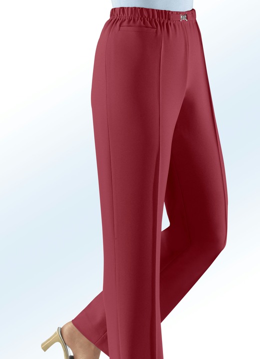 Broeken met elastische band - Pull-on-broek in 9 kleuren, in Größe 019 bis 054, in Farbe ZEGELROOD Ansicht 1