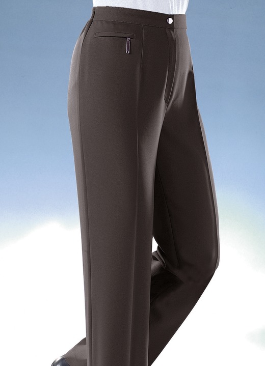 Broeken - Comfortabele broek in 8 kleuren, in Größe 019 bis 054, in Farbe DONKERBRUIN Ansicht 1
