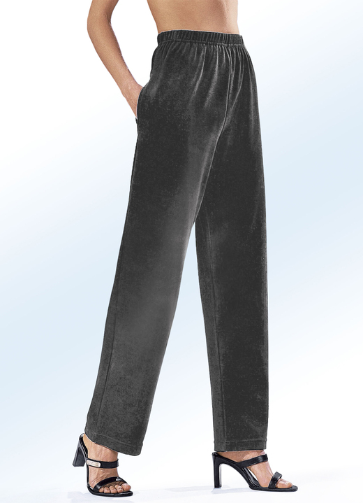 Vrijetijds pantalons - Broek met comfortabele elastische tailleband, in Größe 018 bis 060, in Farbe ANTRACIET Ansicht 1