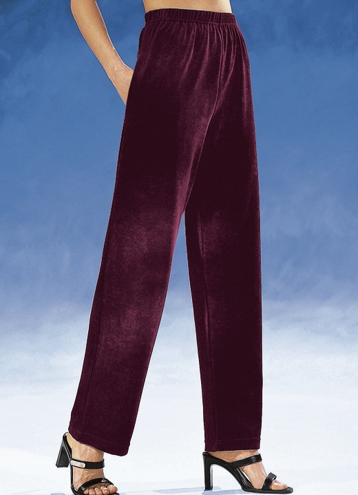 Vrijetijds pantalons - Broek met comfortabele elastische tailleband, in Größe 018 bis 060, in Farbe BORDEAUX Ansicht 1