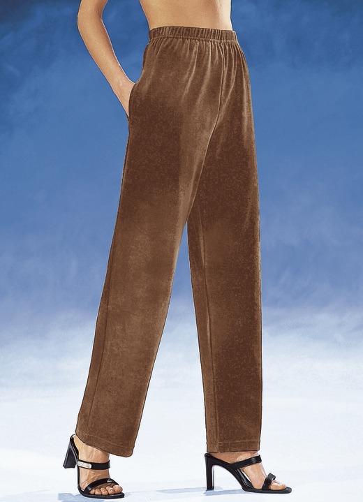 Vrijetijds pantalons - Broek met comfortabele elastische tailleband, in Größe 018 bis 060, in Farbe NOUGAT Ansicht 1