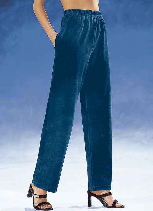 Vrijetijds pantalons - Broek met comfortabele elastische tailleband, in Größe 018 bis 060, in Farbe PETROL Ansicht 1