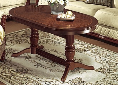 Klassieke meubels - Salontafel met wortelhoutlook, in Farbe NOTENBOOM, in Ausführung Salontafel, vast Ansicht 1