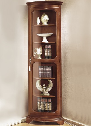 Hoekvitrine groot, 1-deurs