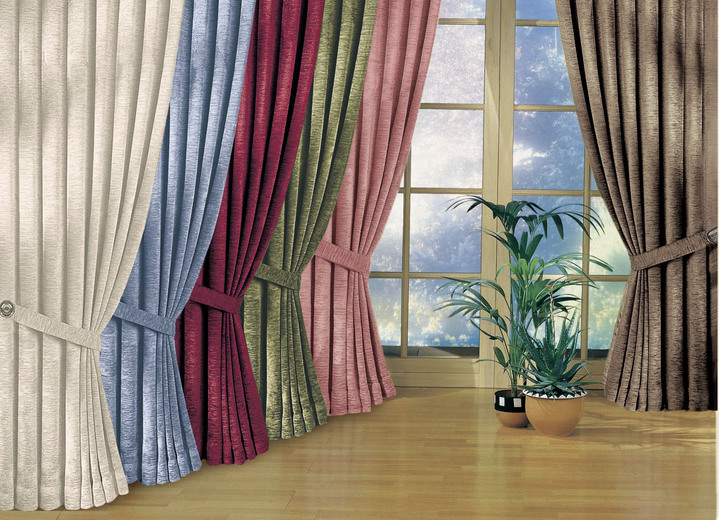 - Overgordijnenset met universele railband, in Größe 750 (H150 x B115 cm) bis 899 (Gordijnhouder, set van 2, 60 cm), in Farbe CRÈME Ansicht 1