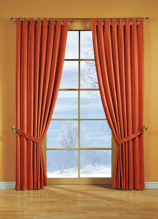 - Raamdecoratie van THERMO-CHENILLE tegen tocht en kou, in Größe 750 (Overgordijnenset, H 150 x B 115 cm) bis 899 (Gordijnhouder, set van 2, 60 cm), in Farbe LICHTBLAUW