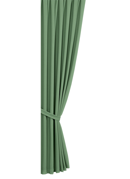 Klassiek - Onderhoudsvriendelijke, energiebesparende verduisterende sjaals, in Größe 119 (H 150 x B 140 cm) bis 271 (H 245 x B 140 cm), in Farbe GROEN, in Ausführung met lussen Ansicht 1