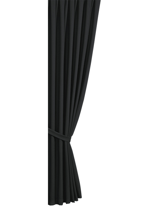Klassiek - Onderhoudsvriendelijke, energiebesparende verduisterende sjaals, in Größe 119 (H 150 x B 140 cm) bis 271 (H 245 x B 140 cm), in Farbe ZWART, in Ausführung mit Schlaufen Ansicht 1