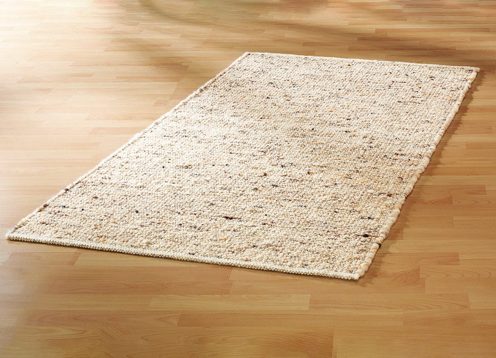 Klassiek - Handgeweven tapijten van scheerwol uit Nieuw-Zeeland, in Größe 100 (Brug, 60 x 90 cm) bis 315 (2 bruggen 60 x 120 cm + 1 galerij 70 x 200 cm), in Farbe NATUREL Ansicht 1