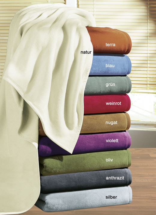 Woondekens - Hoogwaardig dekbed, set van 2, met velours lintrand, in Farbe NATUREL