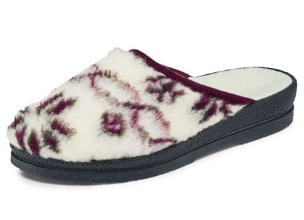 Slipper in bedrukt pluche materiaal