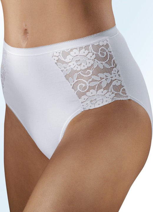 - Set van zes slips met elastische kantafwerking, in Größe 038 bis 052, in Farbe 6X WIT