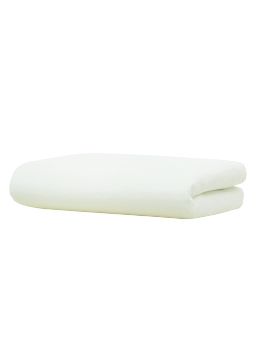 Hoeslakens - Luxe gedraaid jersey hoeslaken met elastaan, in Größe 133 (1 hoeslaken 90-120/200-220 cm) bis 138 (1 hoeslaken, 180-200/200-220 cm), in Farbe CRÈME Ansicht 1