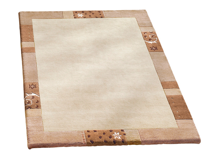 Klassiek - Handgetufte bruggen, vloerkleden en bedrokken, in Größe 011 (Brücke,  60x 90 cm) bis 325 (Bettumrandung, 3-tlg.), in Farbe NATUREL Ansicht 1