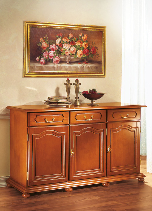 Klassieke meubels - Ladekast met echt houtfineer, in Farbe KERSENBOOM, in Ausführung Commode, 3 deuren Ansicht 1