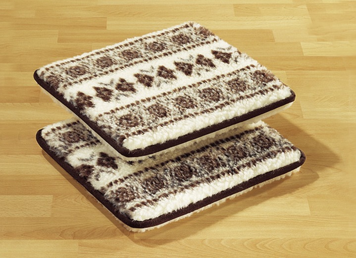 Woonaccessoires - Licardo stoelkussen, set van 2, van zuiver scheerwol, in Farbe MET PATROON Ansicht 1