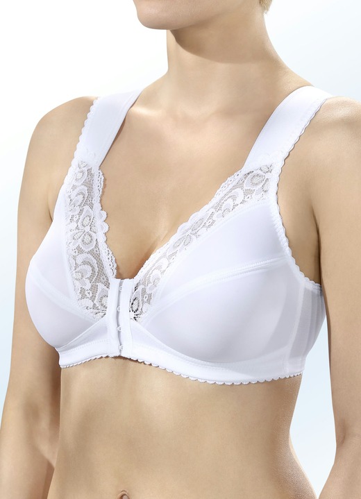- BH met elastisch kant bij decolleté, in Größe 080 bis 120, in Cup C, in Farbe WIT Ansicht 1