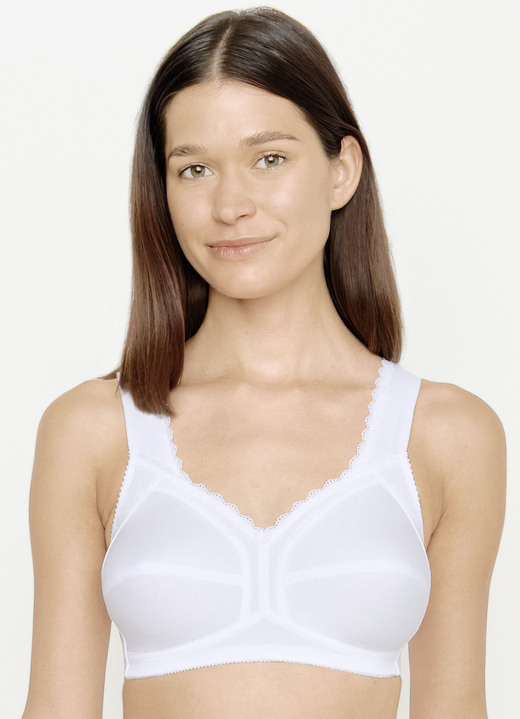 Soft-BH - Susa BH mit Spitzenabschluss, in Größe 075 bis 110, in Cup D, in Farbe WEISS Ansicht 1