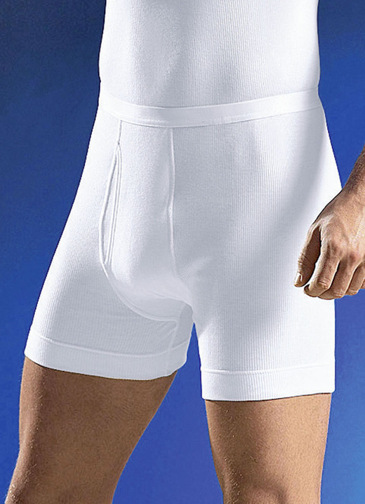 Slips & onderbroeken - Schiesser onderbroek van dubbele rib met gulp, wit, in Größe 005 bis 009, in Farbe WIT Ansicht 1