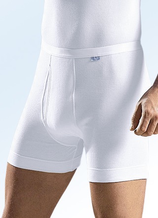 Schiesser onderbroek van dubbele rib met gulp, wit