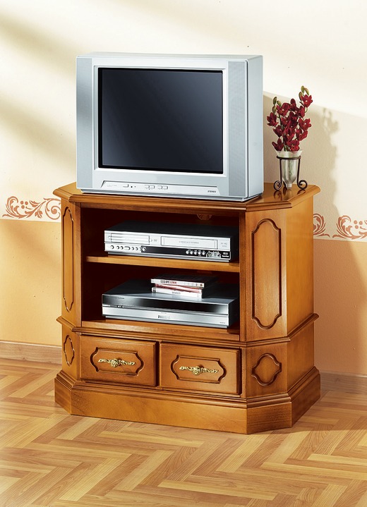Stijlmeubels - TV-phonoladekast met goudkleurige metalen handgrepen, in Farbe KERSENBOOM Ansicht 1