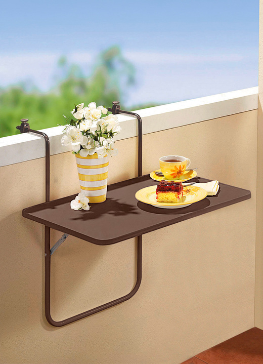 - Weerbestendige balkon hangtafel, in Farbe BRUIN Ansicht 1