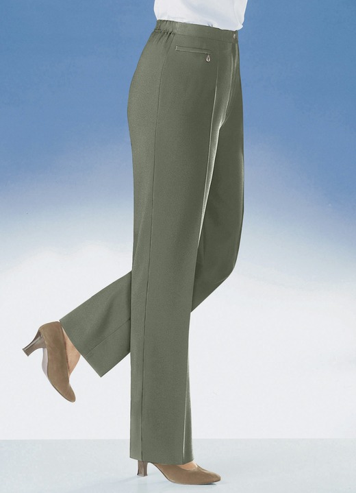 Broeken - Comfortabele broek voor elke gelegenheid, in 7 kleuren, in Größe 019 bis 054, in Farbe OLIJF Ansicht 1