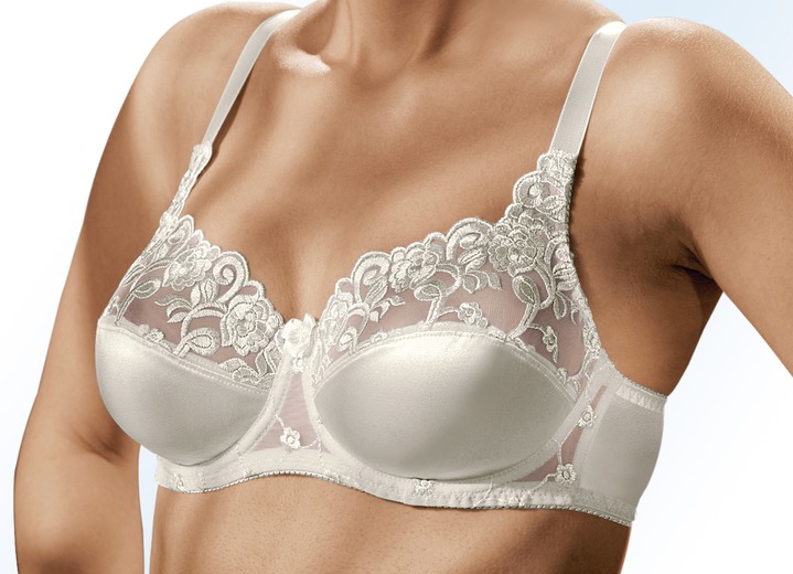 BH met beugel - Naturana two-pack beugelbeha met tule borduursel aan de voorkant, in Größe 075 bis 105, in Cup B, in Farbe 1X SEKT, 1X ZWART Ansicht 1