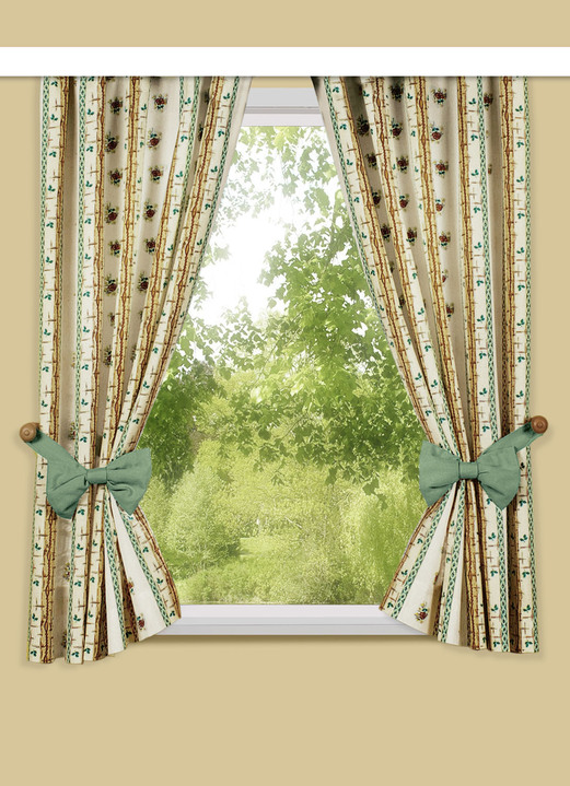 Klassiek - Enkele sjaal in linnenlook met universele railband, in Größe 340 (H 125 x B 60 cm) bis 383 (H 175 x B 132 cm), in Farbe NATUR-BUNT Ansicht 1