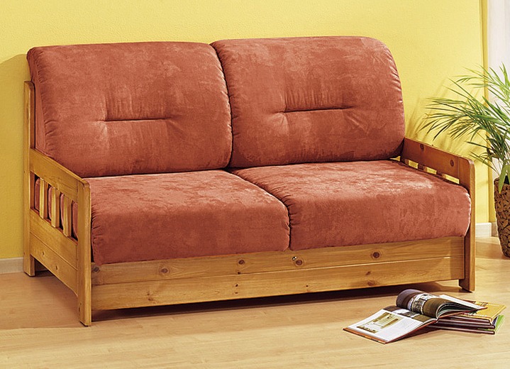 Slaap sofa`s - Transformerende bank gemaakt van massief grenen, in Farbe TERRA, in Ausführung Omvormbare bank Ansicht 1