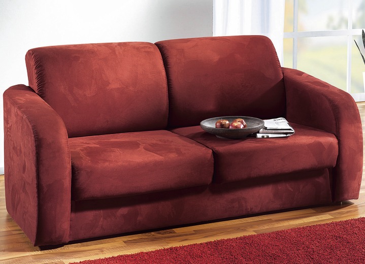 Klassieke meubels - Functionele bank met onderhoudsvriendelijk microvezelbekledingsmateriaal, in Farbe BORDEAUX Ansicht 1