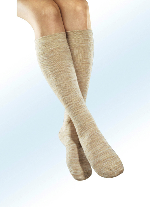 Gezondheidskousen - Steunkniekousen, set van 3 stuks, in Größe 001 bis 004, in Farbe BEIGE Ansicht 1