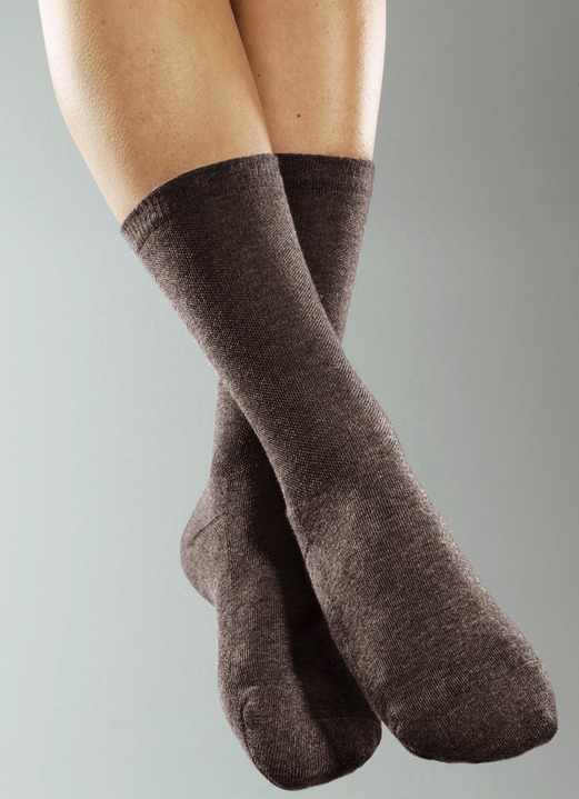 Kousen & panty's - 6 paar feel-good sokken, in Größe 1 (35-38) bis 4 (47-49), in Farbe ANTRACIET, in Ausführung Dames Ansicht 1