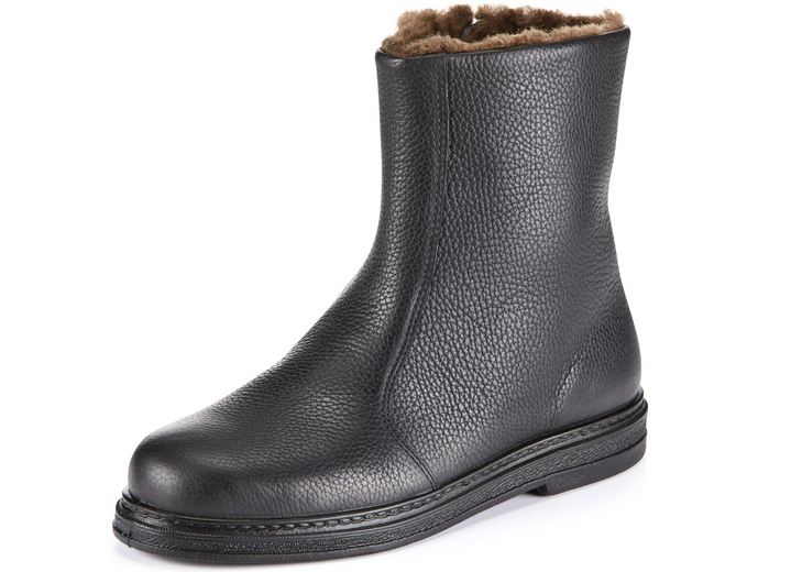 Laarsjes - GINO GALANTE, gevoerde herenlaarzen, winterschoenen, met lamsvacht, in Größe 040 bis 050, in Farbe SCHWARZ Ansicht 1