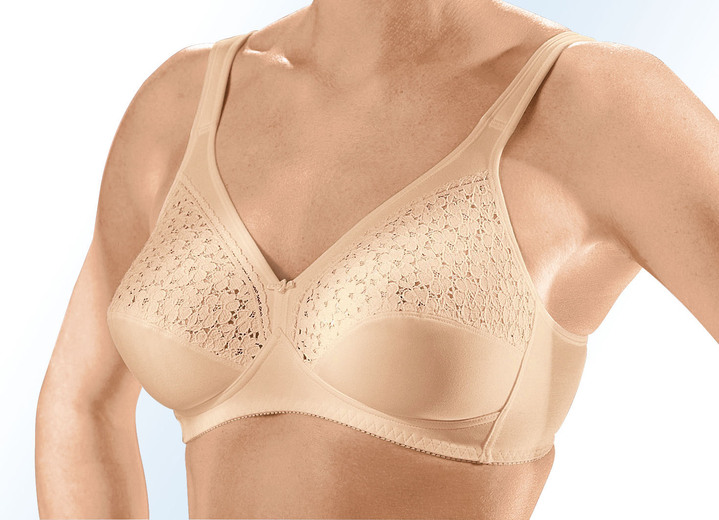 BH zonder beugel - Speidel 2-pack bh met kanten inzetstukken in de bovencups, in Größe 080 bis 110, in Cup C, in Farbe 2X POEDER Ansicht 1