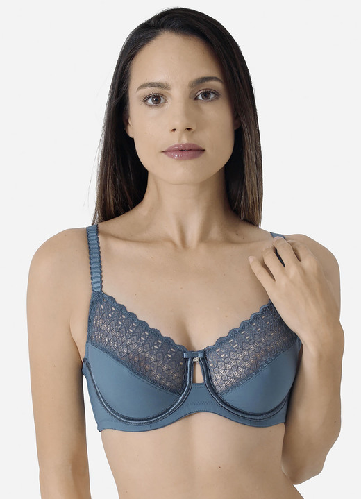 BH met beugel - Sassa two-pack beugelbeha, in Größe 075 bis 100, in Cup C, in Farbe 1X INDIGO, 1X WIT Ansicht 1